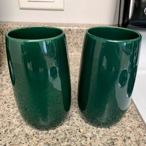 New ⭐️ Set of (2) Ceramic Hunter Green Tumblers